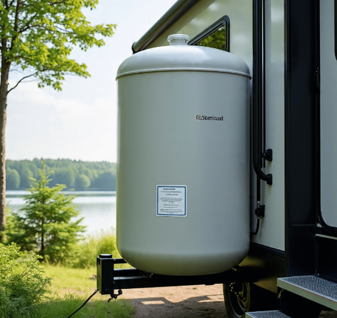 RV fresh water tank sanitizer